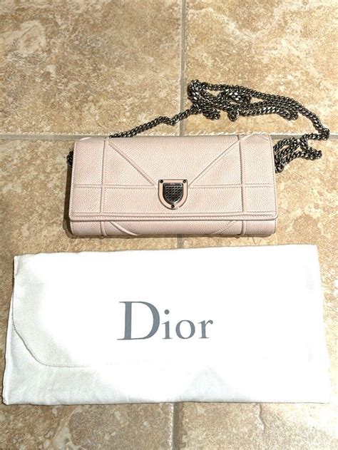 dior diorama wallet on chain silver|authentic dior monogram wallet.